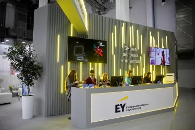 Стенд Биржа деловых контактов ERNST&YOUNG на выставке РИФ-