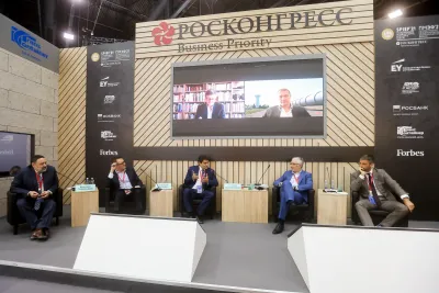 Выставочный стенд Росконгресс Business Priority на выставке ПМЭФ - 2021, Санкт-Петербург, 2021 — фото 2