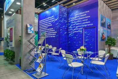 Выставочный стенд Русская рыбопромышленная компания на выставке Seafood Expo Russia 2023, Санкт-Петербург, 2023 — фото 3