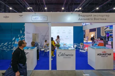 Выставочный стенд Русская рыбопромышленная компания на выставке Seafood Expo Russia 2023, Санкт-Петербург, 2023 — фото 9